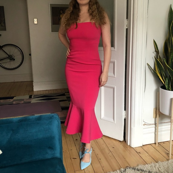 Barbiecore Pink Dress Strapless Luna Dress by Cinq à Sept size 6-8 - Picture 2 of 7